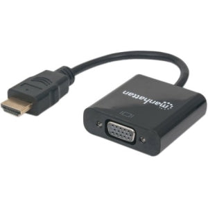 Cable Adaptador/convertidor HDMI Macho a VGA Hembra Resolucion 1080p 30CM Negro - Convertidor HDMI a VGA