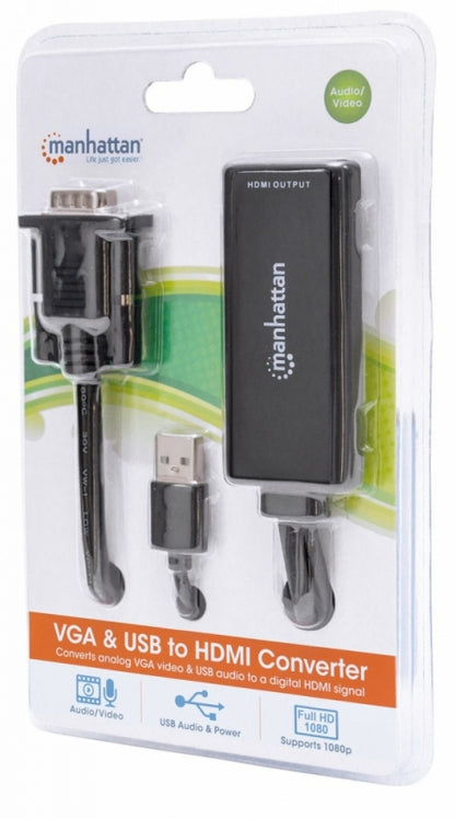 Adaptador VGA a HDMI Intellinet 152426 | Audio y Video, Conexión USB