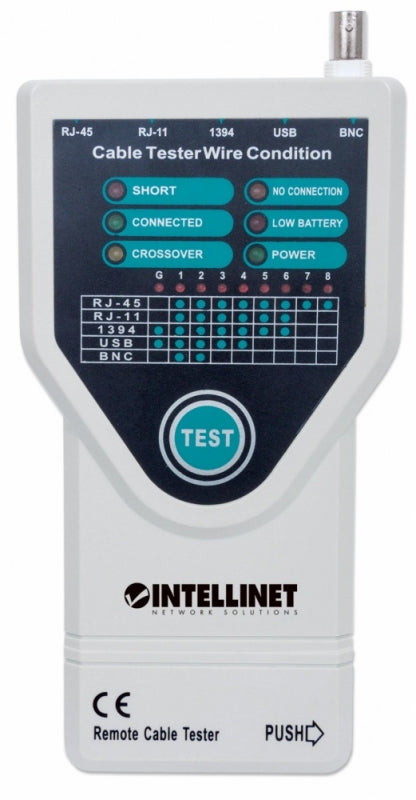 Probador de Cable Intellinet 780094 | RJ11, RJ45, USB, Firewire