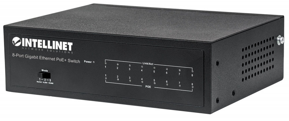 Switch PoE+ Intellinet 561204 | 8 Puertos Gigabit, Alimentación a través de Ethernet