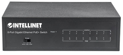 Switch PoE+ Intellinet 561204 | 8 Puertos Gigabit, Alimentación a través de Ethernet