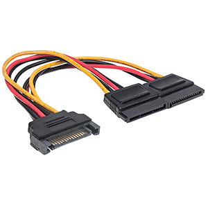 Cable Corriente Int. HDD SATA 1m - 2h - para Fuente de Alimentación - SATA / SATA - 18 Medida - 300 V Cc - Negro, Naranja, Rojo