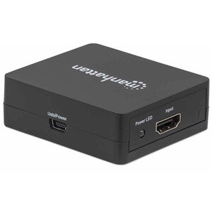 Manhattan Video Splitter HDMI 1080p, 1 In:2 Out, Alimentado Por USB - 1920 X 1200 - 225MHZ Ancho de Banda de Vídeo Máximo - 15m Distancia Máxima de Funcionamiento - 1 X Entrada HDMI - 2 X Salida HDMI