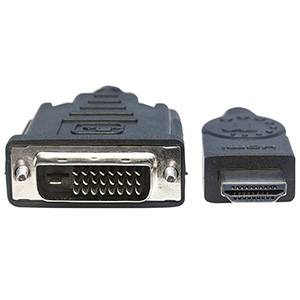 Manhattan Cable HDMI - DVI-D M-M 3.0m - Cable For Dispositivo de Vídeo, Tv, Plasma, Receptor Satélite, Tv Lcd, Reproductor Dvd, Proyector - Admite Hasta1920 X 1080 - Apantallado - Oro Conector