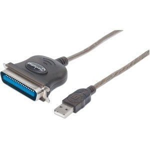 Manhattan Convertidor USB a Cen36 1.8m en Bolsa - Cable For Impresora, Portátil - 12mbit/s - Plata