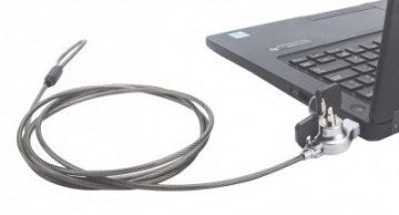 Candado de Seguridad Wedge N17 para Portatiles 2m Cable de Acero 2 Llaves - 2m - Cierre con Llave - Negro Transparente - Cloruro de Polivinilo (pvc), Acero, Aleación de Zinc Fundido - para Portátil