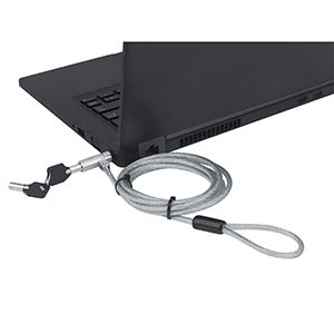 Candado de Seguridad Wedge N17 para Portatiles 2m Cable de Acero 2 Llaves - 2m - Cierre con Llave - Negro Transparente - Cloruro de Polivinilo (pvc), Acero, Aleación de Zinc Fundido - para Portátil