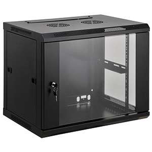 Gabinete 19" Mural Econ. 6u 600x600 - Acero Laminado en Frío (crs), Vidrio Templado - 60kg Capacidad de Peso Estático