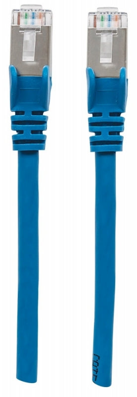 Manhattan 741507 4.27m Categoría 6a Cable de Red - Cable For Dispositivo de Red, Módem, Router - 10gbit/s - Cable de Conexión - Apantallado - Oro Contacto Chapado - 26 Awg - Azul