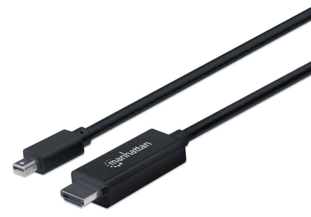 Manhattan 1m Hdmi/mini Displayport Cable A/v - Cable For Dispositivo de Audio/vídeo, Monitor, Proyector, Hdtv, Computadora de Escritorio - Admite Hasta1920 X 1080 - Oro Contacto Chapado - Negro