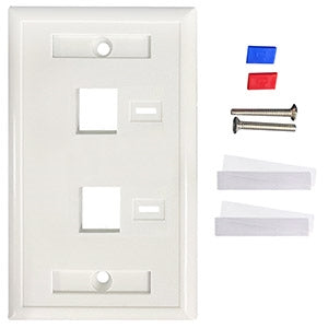 Tapa de Pared Intellinet 772396 | 2 Puertos, Perforación para Etiqueta