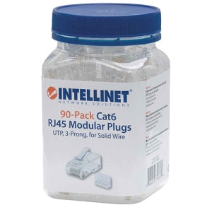 Conector RJ45 Intellinet 790604 | Cat 6 UTP Sólido, Paquete de 90 Piezas