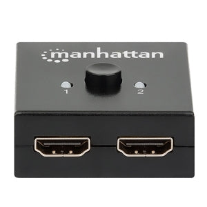 Manhattan Switch Bidireccional HDMI 4k de 2 Puertos - 4096 X 2160 - 4k - 1080p - 2 Dispositivo de Entrada - 2 Pantalla - Reproductor de Disco Blu-ray, Caja Set-top, Receptor Satélite, Consola de