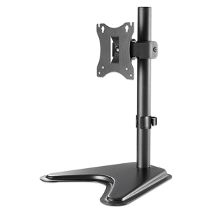 Soporte de Escritorio para Monitor Soporta Un Monitor LCD de 17" a 27" con Un Peso de Hasta 7kg, Cuenta con Inclinación de +/- 10 °, Giro de +/- 45 °, Rotación de +/- 45 °, Altura Ajustable, Negro