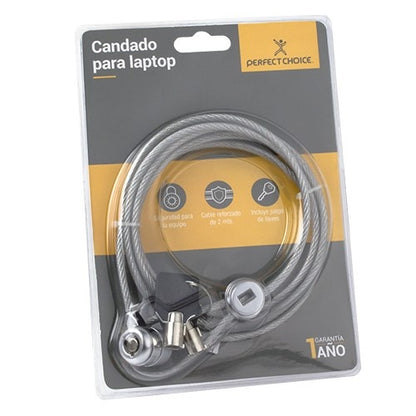 Candado para Laptop MasterChoice PC-160076 | Cable de Acero, Incluye Llaves