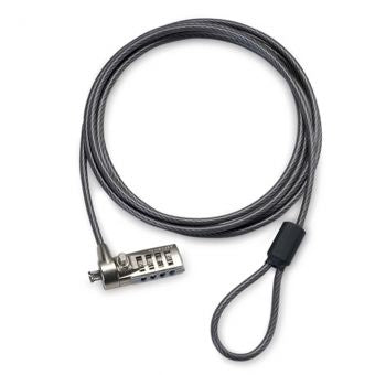 Candado de Seguridad con Combinación, Compatible con T-bartm, 1.5 Metros 4.4MM  de Acero Cubierto con Vinyl, Color Negro, Targus