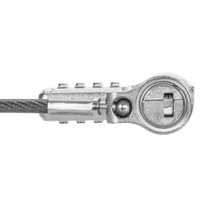 Targus Defcon Asp96rglx Cable de Bloqueo para Monitor, Base de Conexión, Portátil - 1.98m Cable - Reiniciable - 4-dígitos - Barra en T Patentada/cierre de Combinación - Plata - Metal Galvanizado -