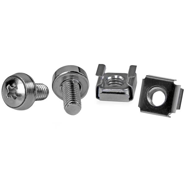 Startech.com Pack de 50 Tornillos de Montaje y Tuercas Enjauladas M6 para Rack Gabinete de Servidores - Tuerca de Jaula, Tornillo de Bastidor - Acero Inoxidable - Plata - 50 / Paquete