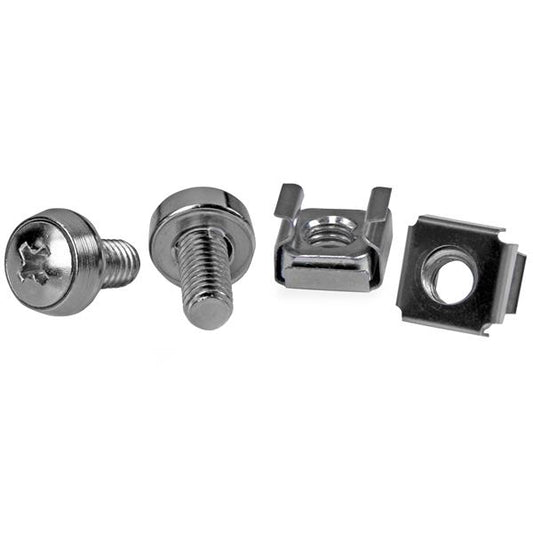 Startech.com Pack de 50 Tornillos de Montaje y Tuercas Enjauladas M6 para Rack Gabinete de Servidores - Tuerca de Jaula, Tornillo de Bastidor - Acero Inoxidable - Plata - 50 / Paquete