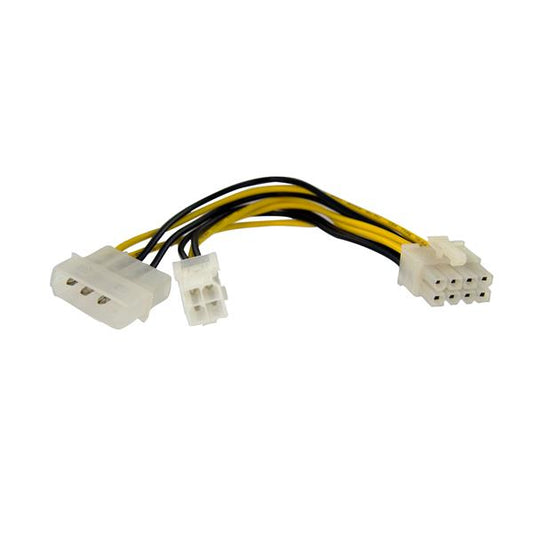 Startech.com Cable 15CM Adaptador de Fuente de Poder 4 Pines a 8 Pines Eps con Lp4 - Hembra a Macho - para Placa Base - Atx / Eps, Lp4 - 1 Solamente