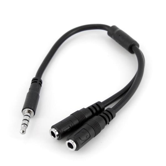 Startech.com Adaptador de Diadema MINI-JACK 3.5MM 4 Pines a Conectores Separados de Audífonos y de Micrófono - M a 2xh - Cable For Dispositivo de Audio, Portátil, Auriculares, Auricular, Altavoz,