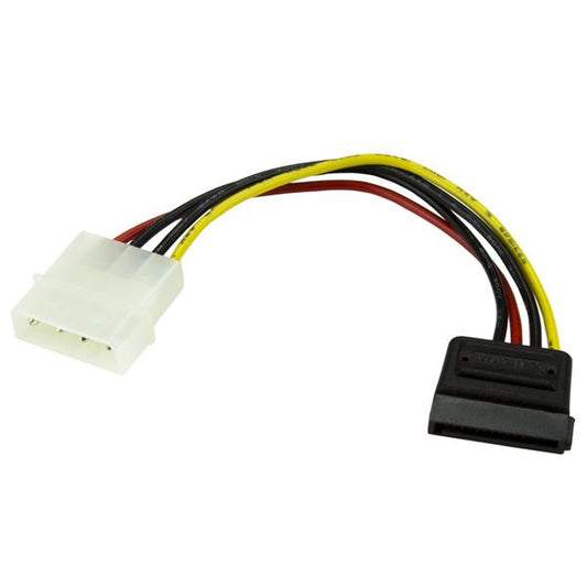 Startech.com Cable Adaptador de 15CM de Alimentación Lp4 4 Pines a SATA 15 Pines - para Disco Duro - Lp4 / SATA - 1 Solamente