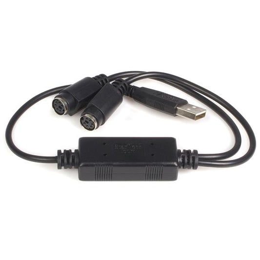 Startech.com Cable Adaptador Convertidor Teclado Mouse Ps/2 Mini Din a USB - 2x Ps/2 Hembra - 1x USB a Macho - Cable For Teclado/mouse, Portátil, Computador - Negro