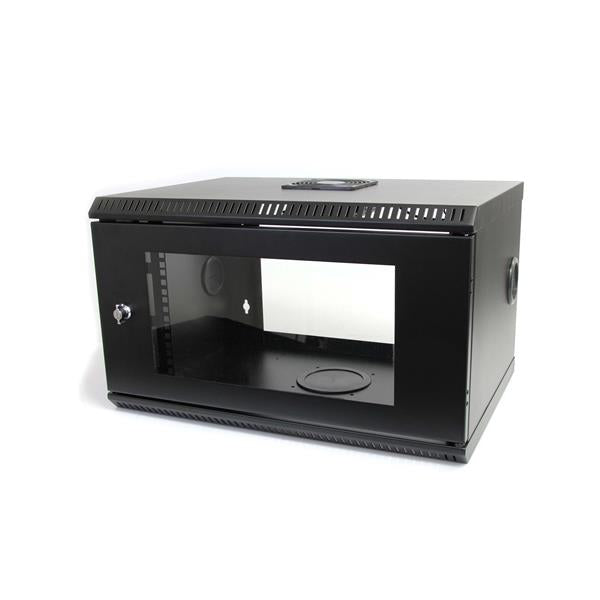 Startech.com Gabinete Rack para Servidores de Montaje en Pared con Puerta de Acrílico 6u 19 Pulgadas - Acero - 50.12kg Capacidad Máxima de Peso