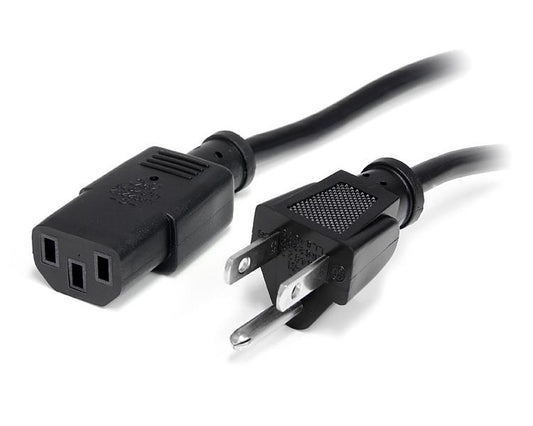 Startech.com Cable de 1m (3 Pies) de Alimentación de Servicio Pesado, Cable de Corriente Nema 5-15P a C13, 15a 125v, 14awg, Ul - para Unidad de Distribución Eléctrica, Computadora de Escritorio,
