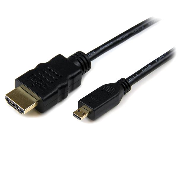 Startech.com Cable Hdmi® de Alta Velocidad con Ethernet a Micro HDMI 3m - 2x Macho - Adaptador Negro - Cable For Dispositivo de Audio/vídeo, Teléfono Móvil, Tv, Smartphone, Monitor, Tableta, Cámara,