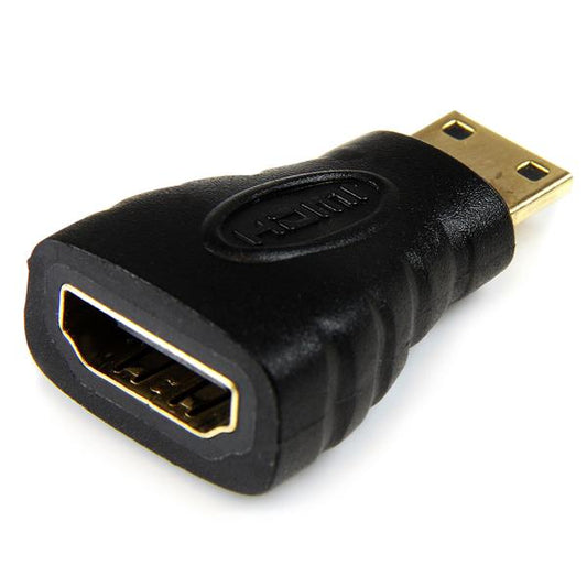 Startech.com Adaptador Mini HDMI a HDMI -hdmi Ultra HD UHD 4k 30hz de Alta Velocidad - HDMI 1.4 - Conectores Chapados en Oro - Negro - 4096 X 2160 Supported - Oro Conector - Negro