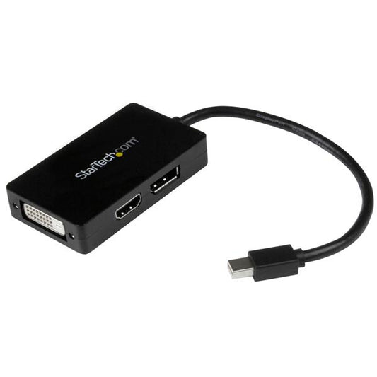 Startech.com Adaptador de Video Externo Triple Head Mini Displayport a Dvi HDMI y Dp Convertidor - Negro