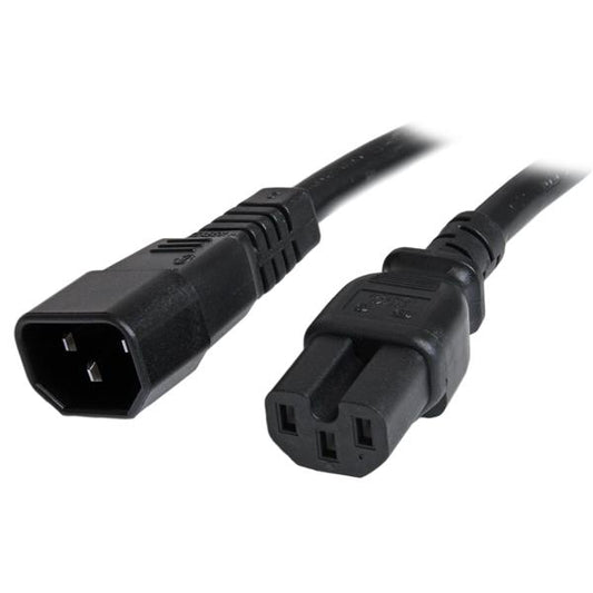 Startech.com Cable de 1.8m (6 Pies) de Extensión de Servicio Pesado, Cable Alargador de Alimentación Iec 320 C14 a Iec 320 C15, 15a 250v - para Unidad de Distribución Eléctrica, Servidor, Computadora