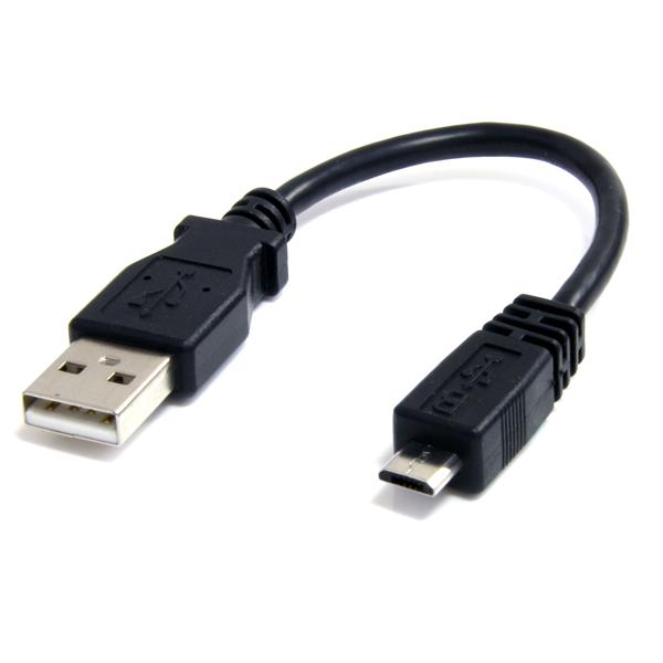 Startech.com Cable Adaptador de 15CM USB a Macho a Micro USB B Macho para Teléfono Celular Carga y Datos - Cable For Cámara, Pda, Teléfono Móvil, Tableta, Receptor Gps, Cámara Digital, Smartphone -