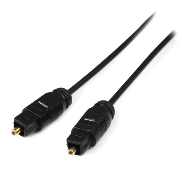 Startech.com Cable 3m Toslink® Audio Digital Óptico Spdif Delgado - Negro - Cable For Dispositivo de Audio, Sistema de Teatro en Casa, Reproductor Minidisc, Reproductor Cd, Reproductor Dvd, Altavoz,