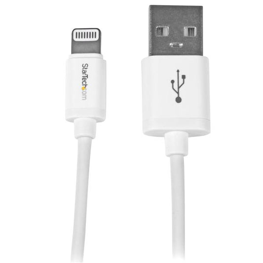 Startech.com Cable Lightning a USB de 1m - Carga Rápida y Sincronización para Iphone / Ipad / Ipod - Blanco - Cable For Ipad, Iphone, Ipod, Computadora de Escritorio, Mac - 480mbit/s - Mfi -