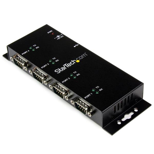 Startech.com Hub Concentrador Adaptador USB a Serial Rs232 Db9 4 Puertos - Riel Din Industrial Montaje en Pared - USB - Pc, Mac, Linux - 4 X Número de Puertos Serie Externos - 1 X Número de Puertos