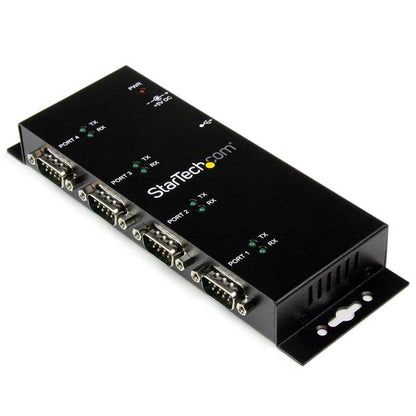 Startech.com Hub Concentrador Adaptador USB a Serial Rs232 Db9 4 Puertos - Riel Din Industrial Montaje en Pared - USB - Pc, Mac, Linux - 4 X Número de Puertos Serie Externos - 1 X Número de Puertos
