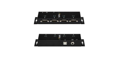 Startech.com Hub Concentrador Adaptador USB a Serial Rs232 Db9 4 Puertos - Riel Din Industrial Montaje en Pared - USB - Pc, Mac, Linux - 4 X Número de Puertos Serie Externos - 1 X Número de Puertos