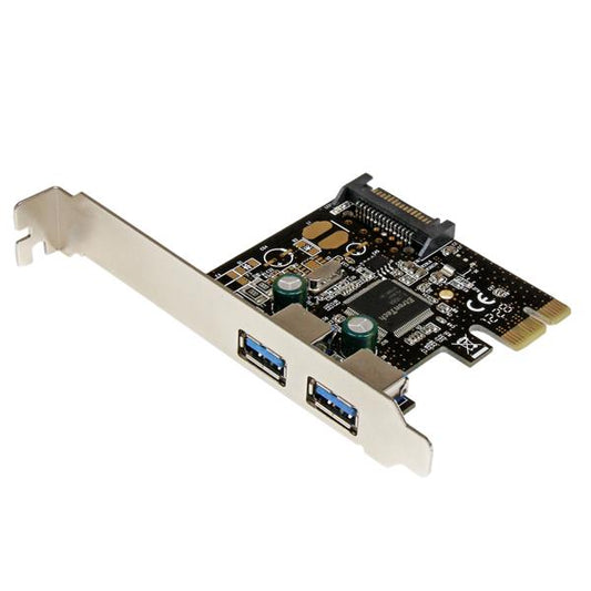 Adaptador Tarjeta Controladora StarTech.com PEXUSB3S23 | 2 Puertos USB 3.0, Alimentación SATA
