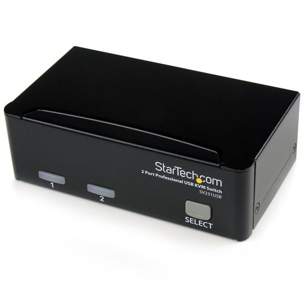 Conmutador KVM StarTech.com SV231USB | 2 Puertos VGA, Resolución 1920x1440