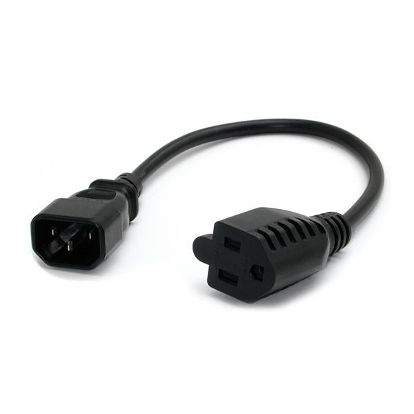 Cable de Extensión de Alimentación StarTech.com PAC100 | IEC 320 C14 a NEMA 5-15R, 10A 125V, 0.3m