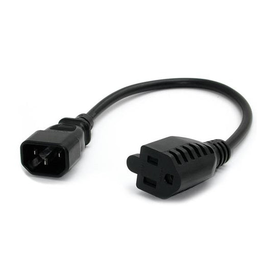 Cable de Extensión de Alimentación StarTech.com PAC100 | IEC 320 C14 a NEMA 5-15R, 10A 125V, 0.3m