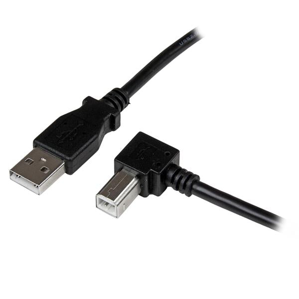 Startech.com Cable Adaptador USB de 1m para Impresora Acodado - 1x USB a Macho - 1x USB B Macho en Ángulo Derecho - Cable For Impresora, Escáner, Disco Duro Externo - 480mbit/s - Apantallado - 24/28