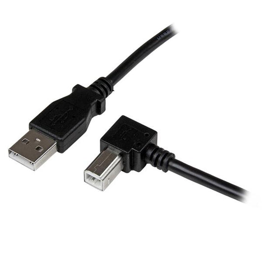 Startech.com Cable Adaptador USB de 1m para Impresora Acodado - 1x USB a Macho - 1x USB B Macho en Ángulo Derecho - Cable For Impresora, Escáner, Disco Duro Externo - 480mbit/s - Apantallado - 24/28