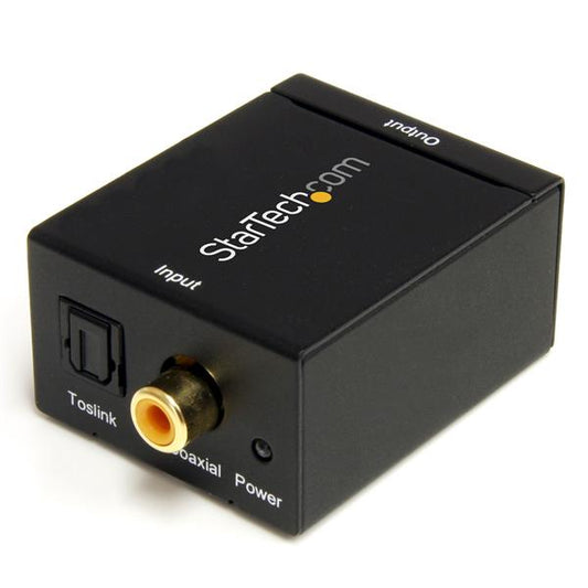Startech.com Adaptador Convertidor de Audio Digital Coaxial Spdif o Toslink Óptico a Rca Estéreo Analógico - Negro