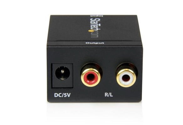 Startech.com Adaptador Convertidor de Audio Digital Coaxial Spdif o Toslink Óptico a Rca Estéreo Analógico - Negro