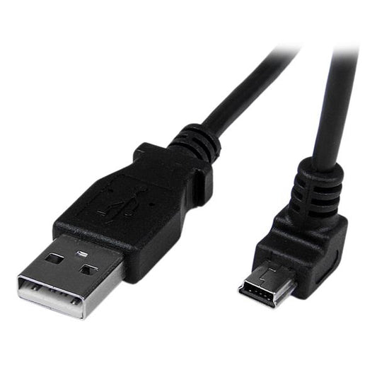 Startech.com Cable Adaptador 2m USB a Macho a Mini USB B Macho Acodado en Ángulo Hacia Abajo - Cable For Cámara Digital, Disco Duro, Teléfono Móvil, Receptor Gps, Cámara Digital, Smartphone, Mac, Pc
