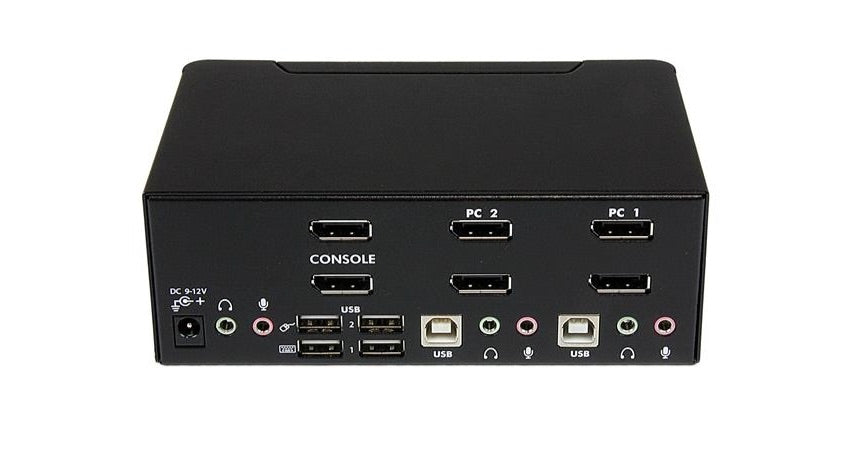 Startech.com Conmutador Switch Kvm de 2 Puertos con USB 2.0 Audio Video Displayport de 2 Monitores - 2 Computador(es) - 1 Usuarios Locales - Wquxga - 3840 X 2400 - 6 X Displayport - de Escritorio