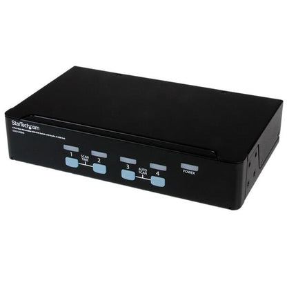 Startech.com Switch Conmutador Kvm de 4 Puertos VGA con Audio y Hub USB 2.0 - Montaje en Rack - 4 Computador(es) - 1 Usuarios Locales - 1920 X 1440 - 8 X USB - 5 X VGA - 1u - Montable en Bastidor, de